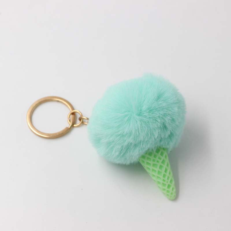 Wholesale Resin Ice Cream Fur Ball Keychain